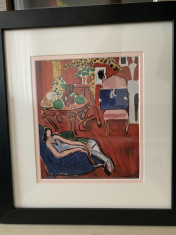 Henri Matisse-Interieur au carton bleu, heliogravura, semnata, certificat autent foto