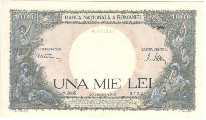 Romania 1000 lei 1945. 03. 20.