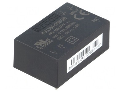 Convertor AC/DC 4W 5V 72% RAC04-05SGB foto