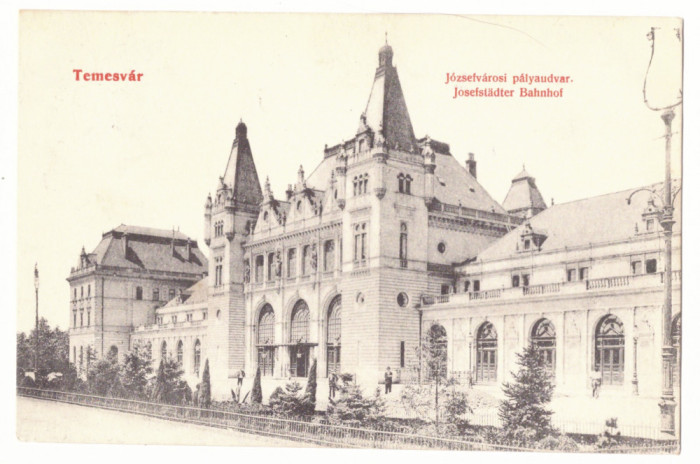 1605 - TIMISOARA, Railway Station, Romania - old postcard - used - 1908
