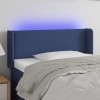 VidaXL Tăblie de pat cu LED, albastru, 103x16x78/88 cm, textil 3123092