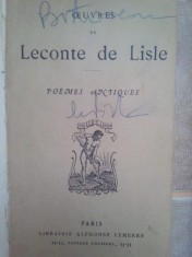 Leconte de Lisle - Oeuvres, poems antiques foto