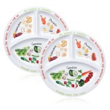 Farfurii de control al porțiilor Yuecda pentru o dietă echilibrată - Farfurii pentru alimentație sănătoasă pentru adulți și adolescenți - Divizoare di