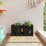 VidaXL Jardinieră grădină design gard negru 60x30x30 cm lemn masiv pin