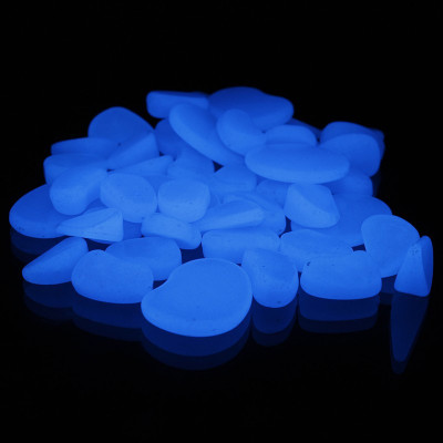 Pietricele Fosforescente Glow in the Dark Decorative translucide care lumineaza albastru 100 g foto