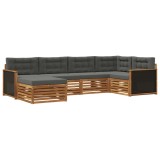 vidaXL Set de canapele de exterior cu pernă 6 pcs Natural și Antracit 3383555