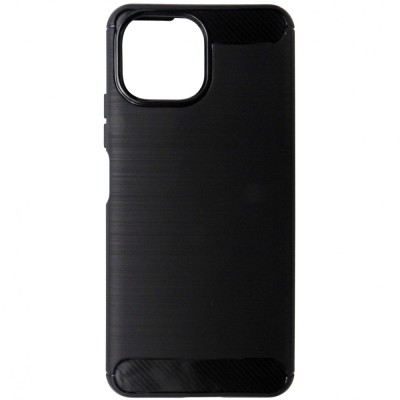 Husa tip capac spate Carbon silicon neagra pentru Xiaomi Mi 11 Lite, 11 Lite 5G NE foto