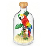 Set de Construit in Sticla, Flippy, 483 Piese, din Plastic, +14 Ani, 10 x 19.6 cm, Model Papagal, Multicolor