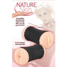 Masturbator dublu Nature Skin Pussy &amp; Ass Masturbator 14.3cm