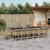 VidaXL Set mobilier grădină cu perne, 17 piese bej combinat poliratan 3211608