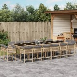VidaXL Set mobilier grădină cu perne, 17 piese bej combinat poliratan