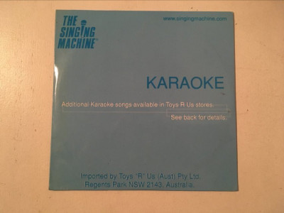 * CD karaoke The singing machine, Additional songs available in Toys R Us stores foto