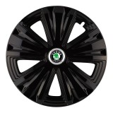 Set 4 capace roti Glory negru R14 Compatibil Cu Skoda, Autohelix MSA