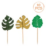 Set Scobitori Decorative, 10 Bucăți, Frunze Tropicale, 10cm, Multicolor, Oem
