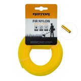 Fir nylon pentru motocoasa Rotor, profil stea, 2,4 mm x 15 m