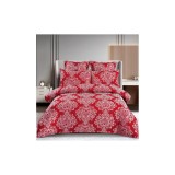 Cumpara ieftin Lenjerie de Pat Finet Jacquard cu Elastic, pentru Pat Dublu, 6 Piese, Rosu - SIPR-T3-03