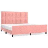 Cumpara ieftin Cadru de pat cu tablie, roz, 160x200 cm, catifea