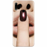 Husa silicon pentru Huawei P Smart 2019, Finger Purple Nailpolish Girl Lips