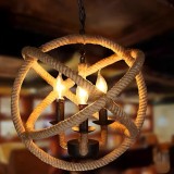 Lustra Vintage LV585/4BK, 4xE14, Rustic Barn, Sfoara si Metal, 30cm, Negru