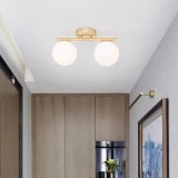Lustra aurie cu Glob alb Moderna E27x2