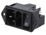 Conector alimentare AC soclu tată 10A 250V IEC 60320
