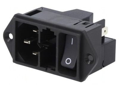 Conector alimentare AC soclu tată 10A 250V IEC 60320 foto