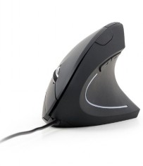 MOUSE GEMBIRD, PC sau NB, cu fir, USB, optic, 3200 dpi, butoane/scroll 6/1, ergonomic, cablu 1.35m, negru, &quot;MUS-ERGO-03&quot; (timbru verde 0.18 lei)