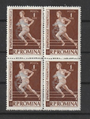 Spartachiada- supratipar, 1959, bloc 4, nr. lista 479, MNH foto