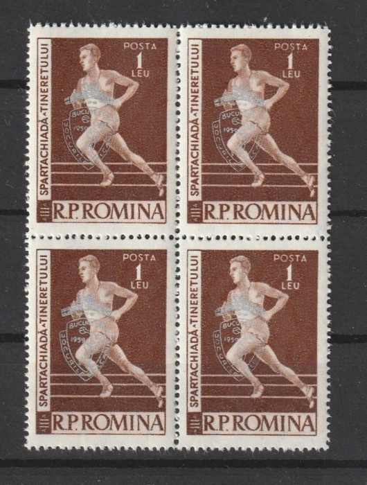 Spartachiada- supratipar, 1959, bloc 4, nr. lista 479, MNH