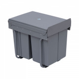 HOMCOM Cos de Gunoi Ecologic cu 3 Containere Separate Capacitate Total 40L, Gri 48x34.2x41.8cm