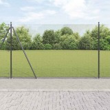 VidaXL Gard de s&acirc;rmă sudată cu 13 st&acirc;lpi flansați, Gri, 1.6x2.5 m, Oțel