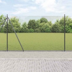 vidaXL Gard cu st&acirc;lpi Gri 25 x 1.5 m (plasă de 12 x 12 mm)