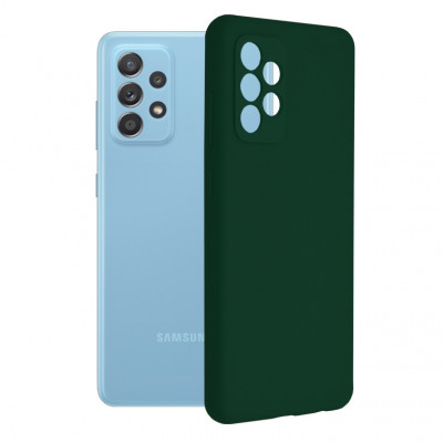 Husa pentru Samsung Galaxy A52 4G / A52 5G / A52s 5G, Techsuit Soft Edge Silicone, Dark Green foto
