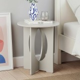 Masa laterala rotunda Podeldsvin, taupe, 48,5 x 40 cm, [en.casa]