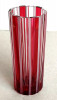 Vaza 16cm inaltime din sticla de Murano cu efect optic deosebit, cristal vintage