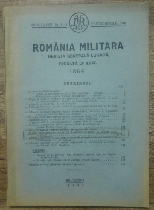 Revista Romania Militara// martie-aprilie 1945