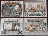 Germania Notgeld 1921, 4x50 Pfennig Bader, Lot Complet, Bancnote