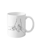 Cana din ceramica haioasa, pentru tata cu 2 copii, Super Dad, Hero, 330 ml alba