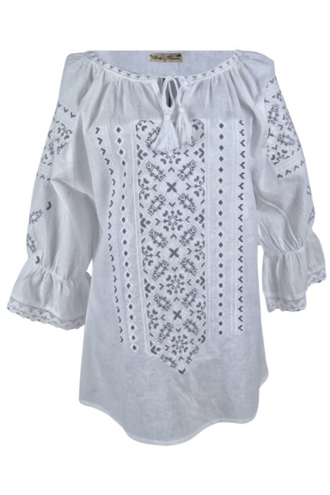Bluza dama tip ie RD24, alb/gri marimea S