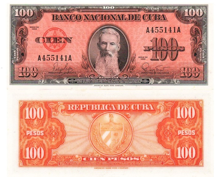 Cuba 100 Pesos 1960 P-96 UNC