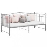 Cadru Pat Canapea Extensibila vidaXL Gri, 90x200 cm, Metalic, Multifunctional, Economie Spatiu, Durabil