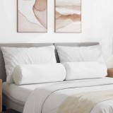 vidaXL Perne Bolster 2 pcs Alb &Oslash; 25 x 70 cm țesătură 42014322