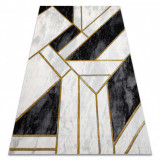 Exclusiv EMERALD covor 1015 glamour, stilat, marmură, geometric negru / aur, 180x270 cm