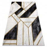 Exclusiv EMERALD covor 1015 glamour, stilat, marmură, geometric negru / aur, 120x170 cm