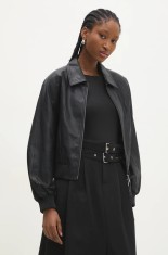 Answear Lab geaca bomber femei, culoarea negru, de tranzitie