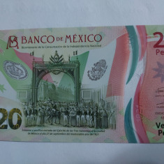 Mexic 20 Pesos Comemorativa 2021 Polimer Seria AE Semnatura 3 UNC