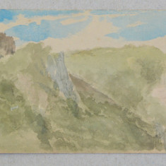 Acuarela peisaj "Mudstone Bay" 1866