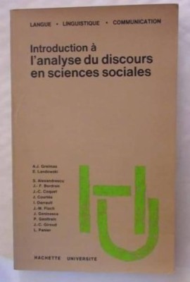Introduction a l&amp;#039;analyse du discours en sciences sociales / Greimas s.a. foto