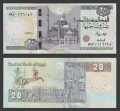 EGIPT █ bancnota █ 20 Pounds █ 2022 / 9 / 21 █ P-74 █ UNC █ necirculata