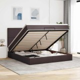 VidaXL Cadru de pat otoman cu saltea țesătură maro &icirc;nchis 180x200 cm